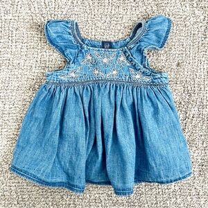 Baby GAP | Embroidered Chambray Denim Dress + Bloomers